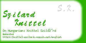 szilard knittel business card